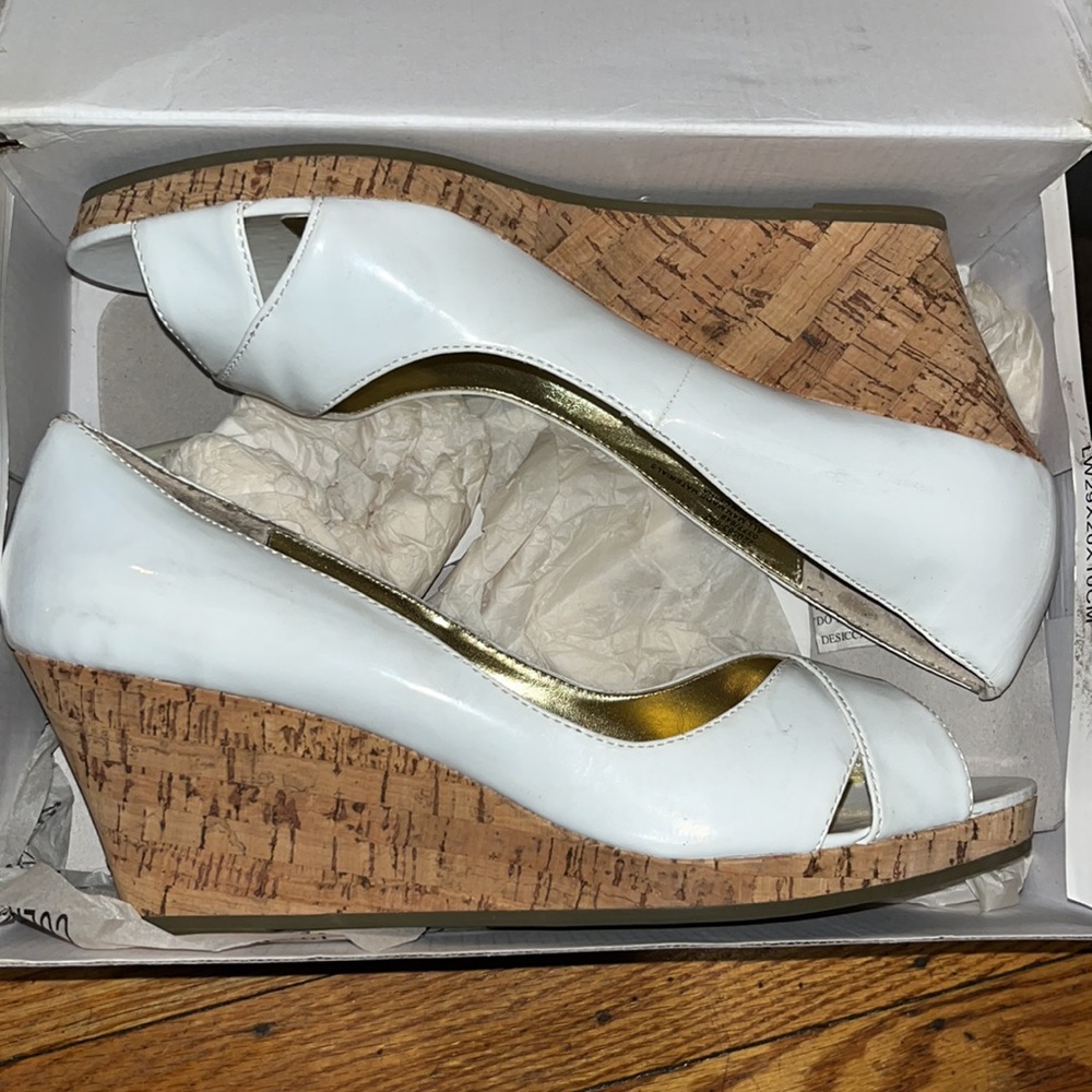 🌹Colin Stuart White Leather Wedge Shoes 🌹